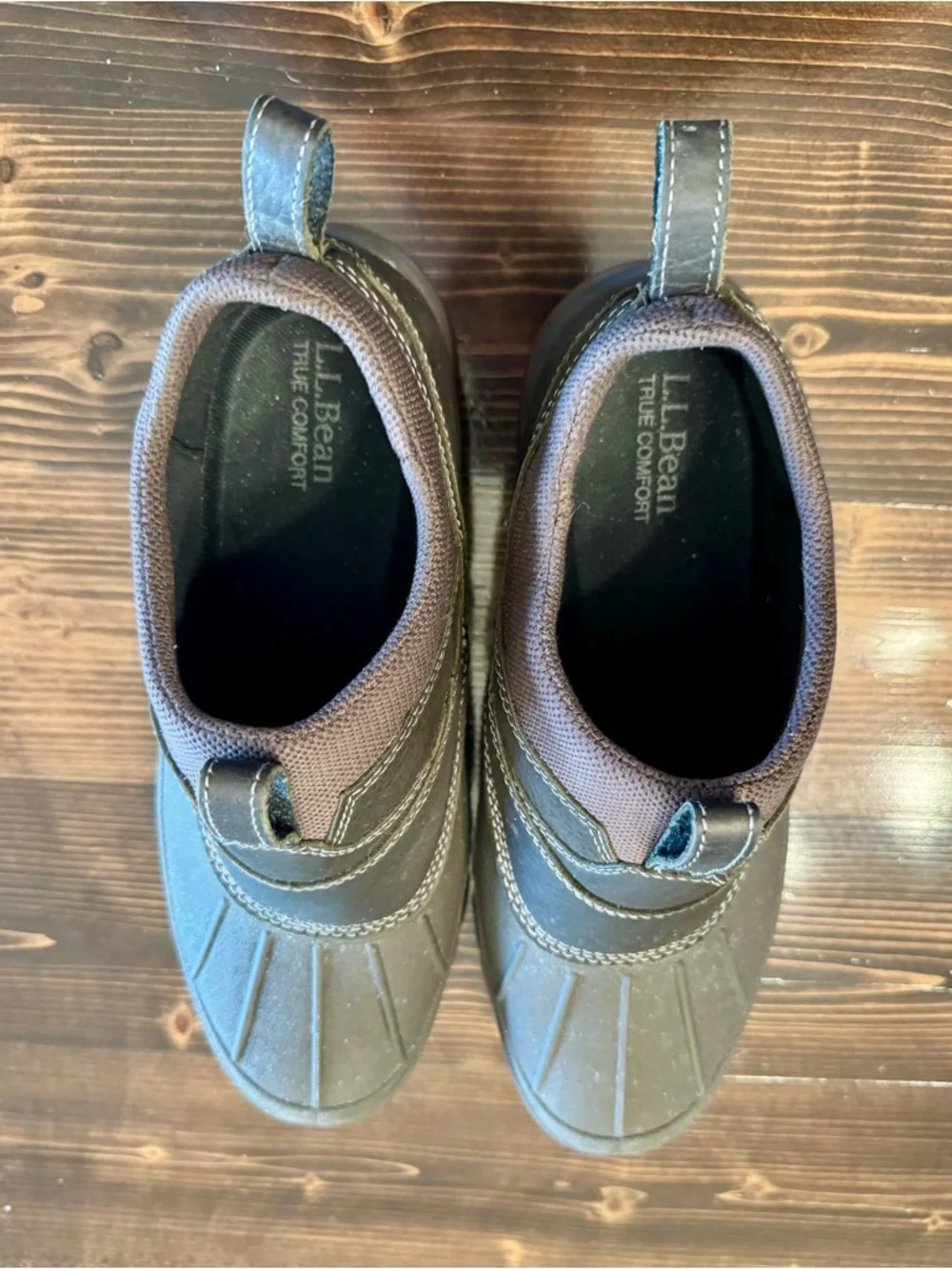 L.L. Bean Men's Storm Chaser 5  Slip-On Rain & Snow Clogs in Brown Size 9.5 Wide